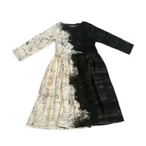 LITTLE CREATIVE FACTORY Scribble Long Dress 100% Organic Cotton Dress Girl 8 Yr.